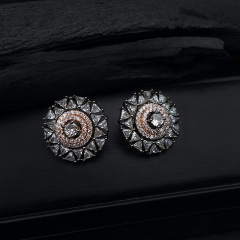 White Floral Studs Earring - D56-1